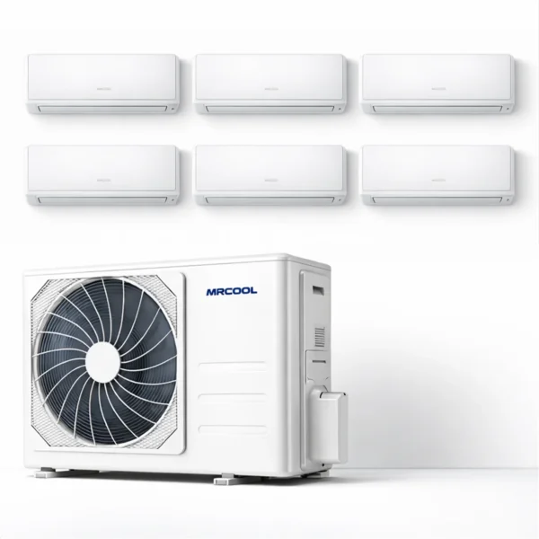 DIY 6 zone mini split system with outdoor condenser and multiple indoor wall units