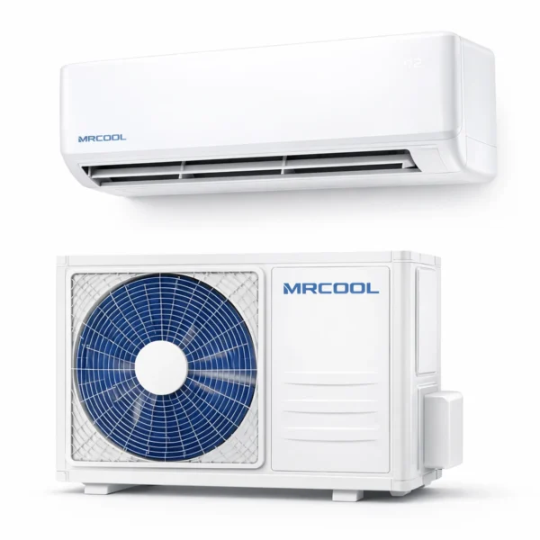 MRCOOL 5th generation DIY mini split system installed in modern home interior and exterior