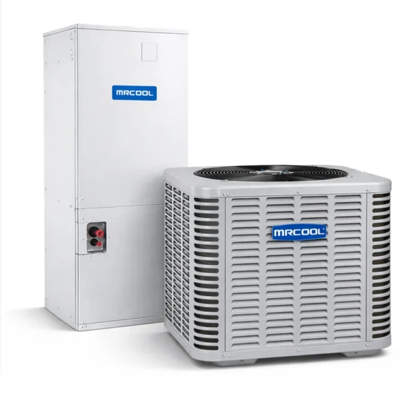 MRCOOL Signature Series 3 ton central heat pump system with outdoor condenser and indoor air handler