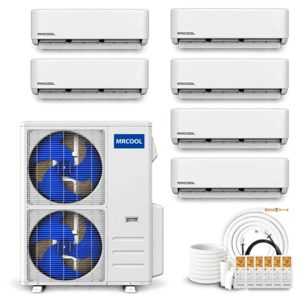 MRCOOL DIY 5th Gen multi-zone mini split system with six wall-mounted air handlers