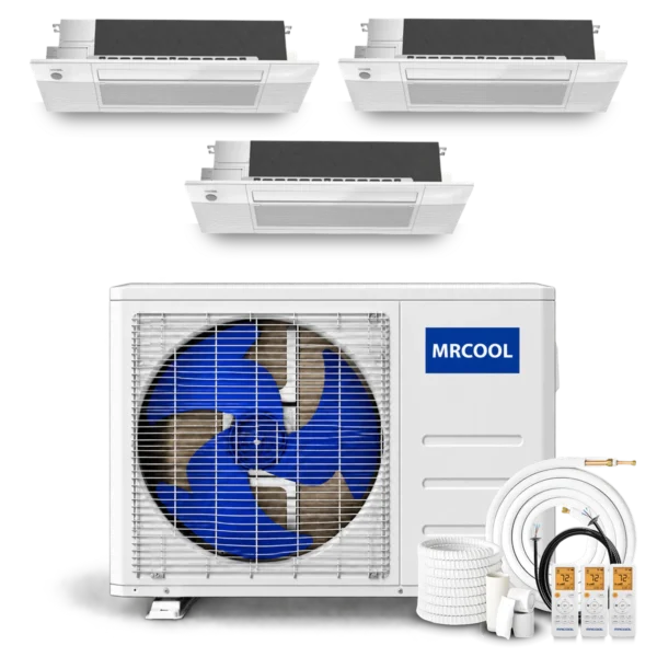MRCOOL DIY 5th Gen multi-zone mini split system with three wall-mounted air handlers