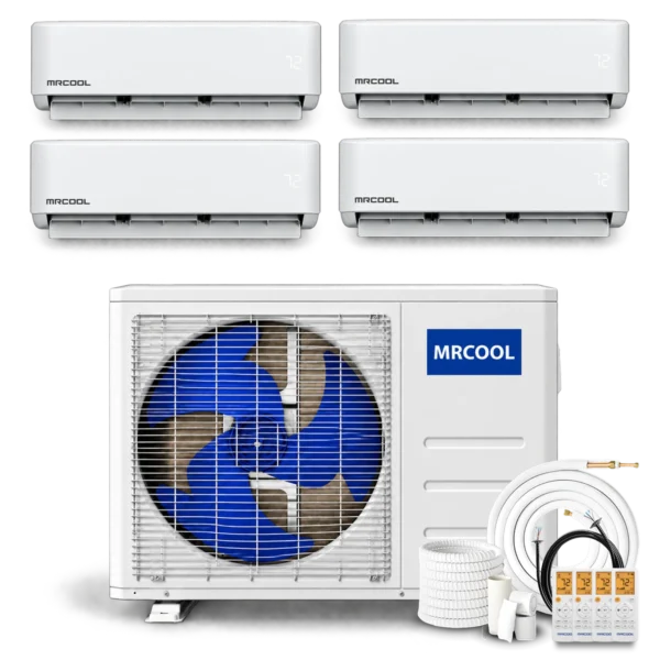 MRCOOL DIY 5th Gen multi-zone mini split system with four wall-mounted air handlers